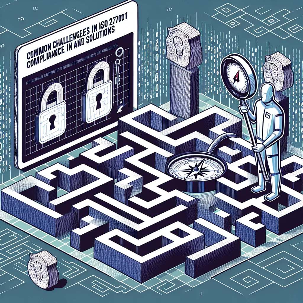 ISO 27001 compliance challenges and solutions illustration.