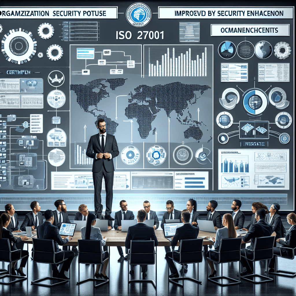 Conference room discussing ISO 27001 security standards.