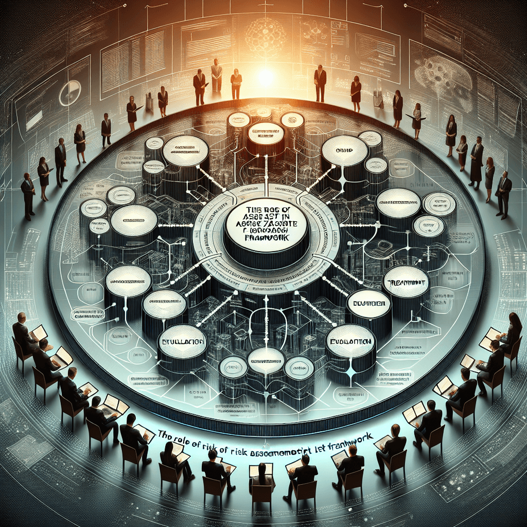 People discuss advanced technology framework around circular table.