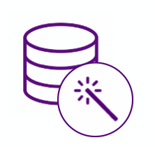 Database with magic wand icon