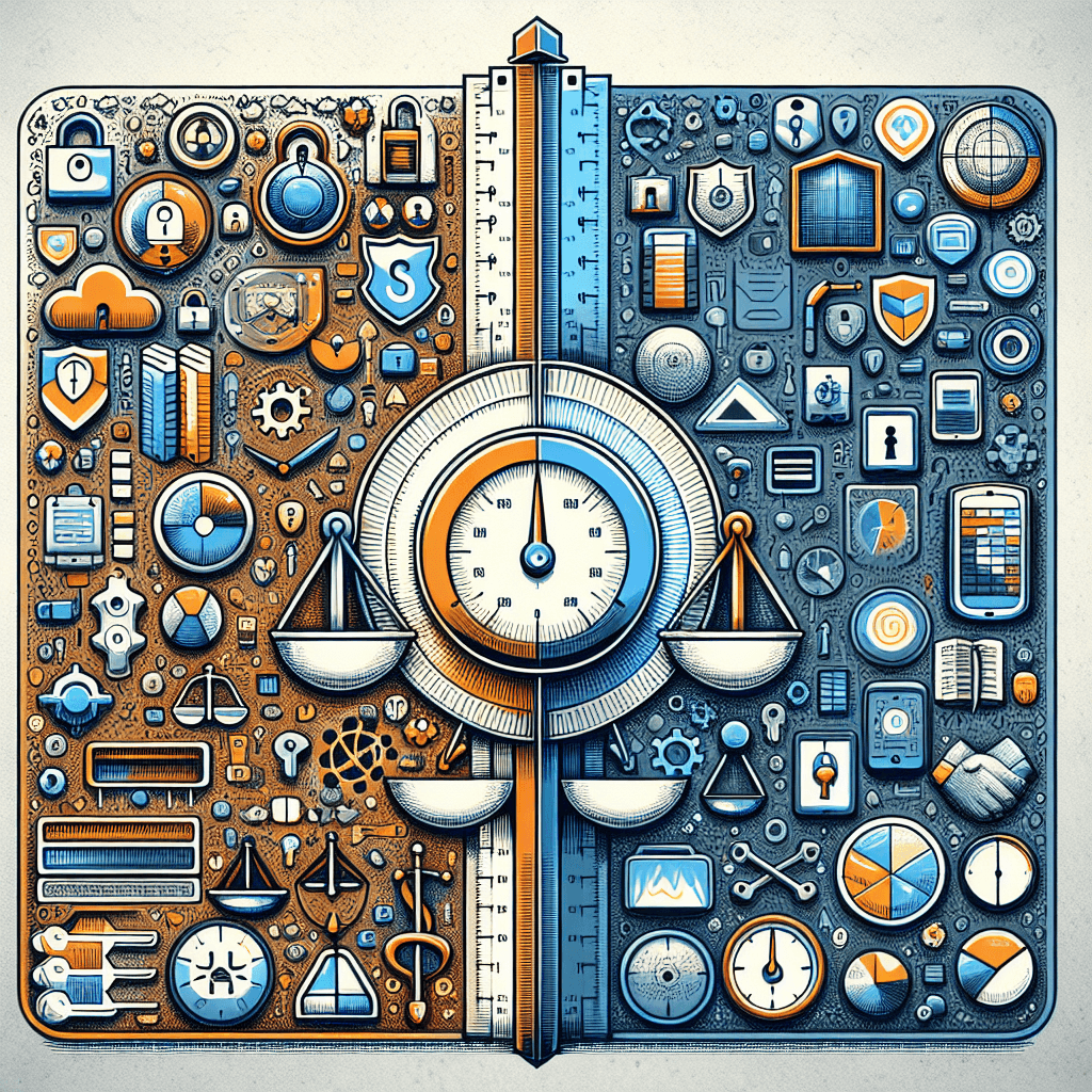 Illustration of balancing technology and security.