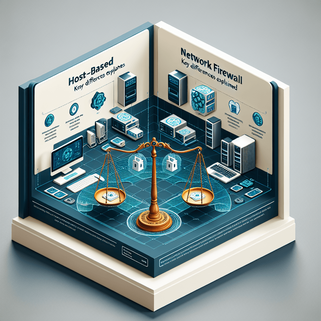 Comparison of host-based and network firewalls infographic.