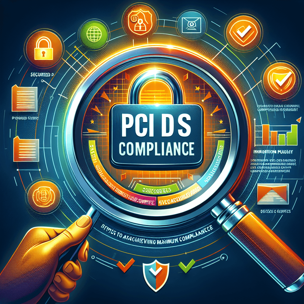 Magnifying glass on PCI DSS compliance graphic.