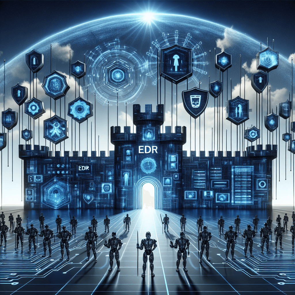 Digital fortress with cybernetic defenses and robots